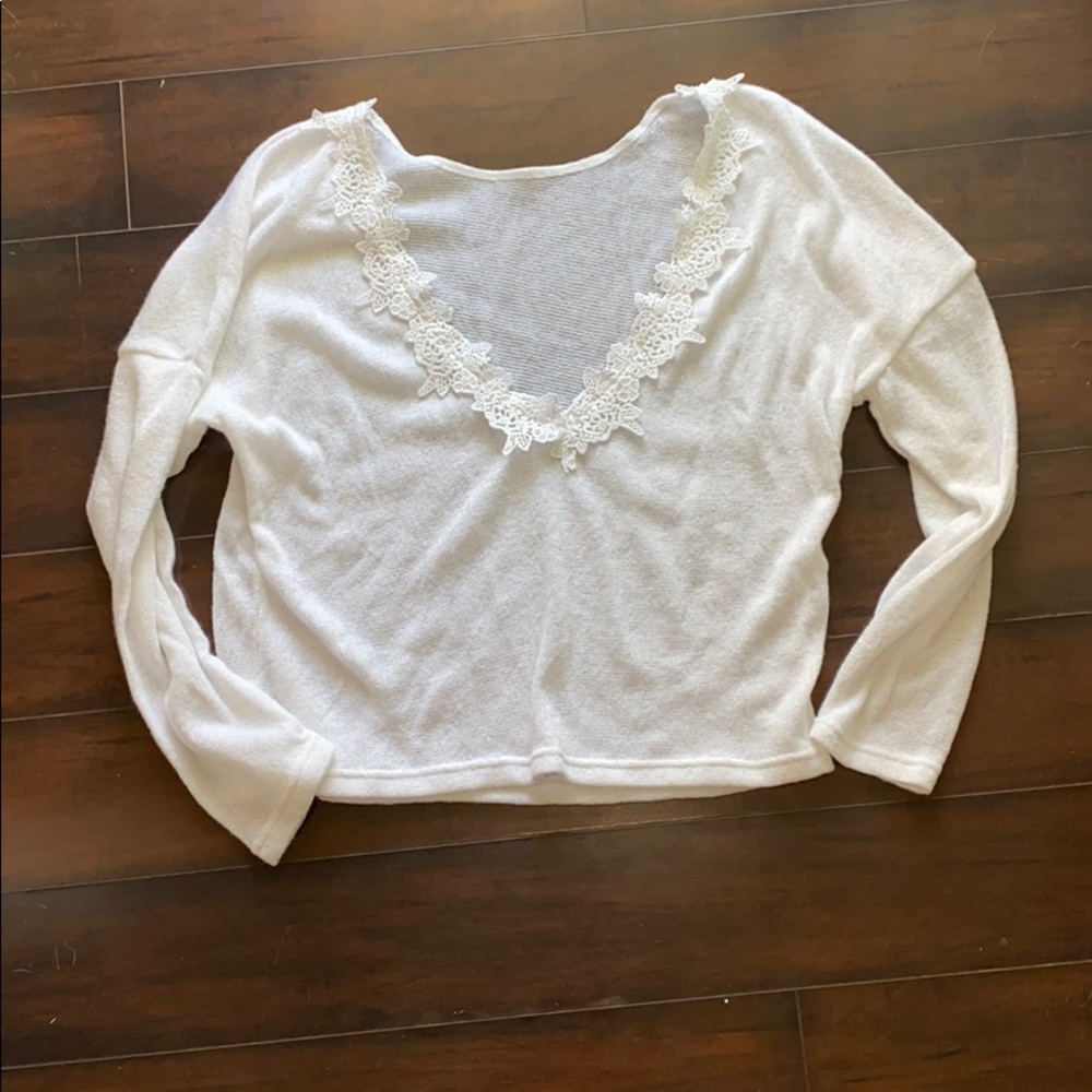 SHEIN Crochet Open Back Sweater